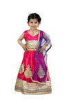 Radha Garba Lehenga Choli Girls Fancy Dress Costume for Girls with Jewellery - Premium - Pink