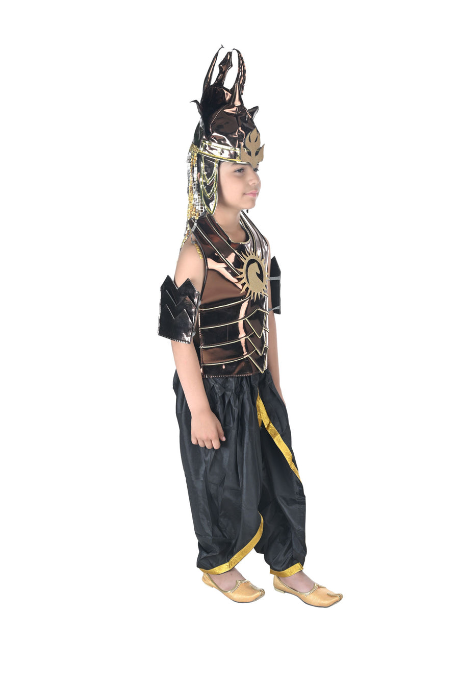 Baahubali Warrior Indian Movies Character with Helmet Kids & Adults Fancy Dress Costume