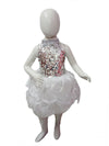 White Silver Balloon Frock for Girls Group Dance