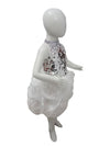 White Silver Balloon Frock for Dance for Girls