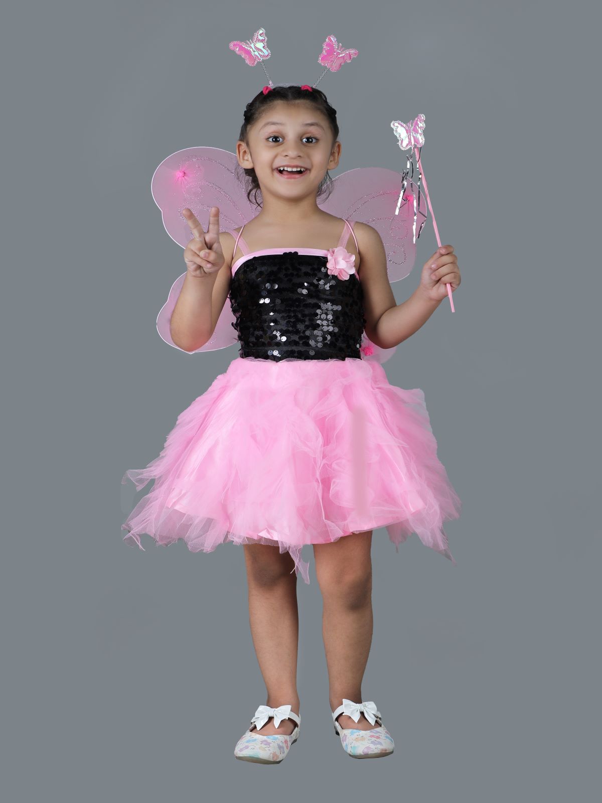 Buy BookMyCostume Fairy Angel with Pink Wings Girls Kids Fancy Dress Costume  10-12 years Online at Low Prices in India - Amazon.in