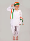 Tricolor Turban and Stole with Dhoti Kurta Indian Patriotic Independence Day Kids Fancy Dress Costume
