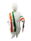 Buy & Rent Indian Patriotic Republic Independence Day With Tricolour Stole Kids Fancy Dress Costume Online in India