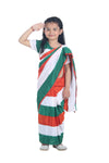 Tricolour Saree Indian Patriotic Independence Day for Girls & Adults Fancy Dress Costume