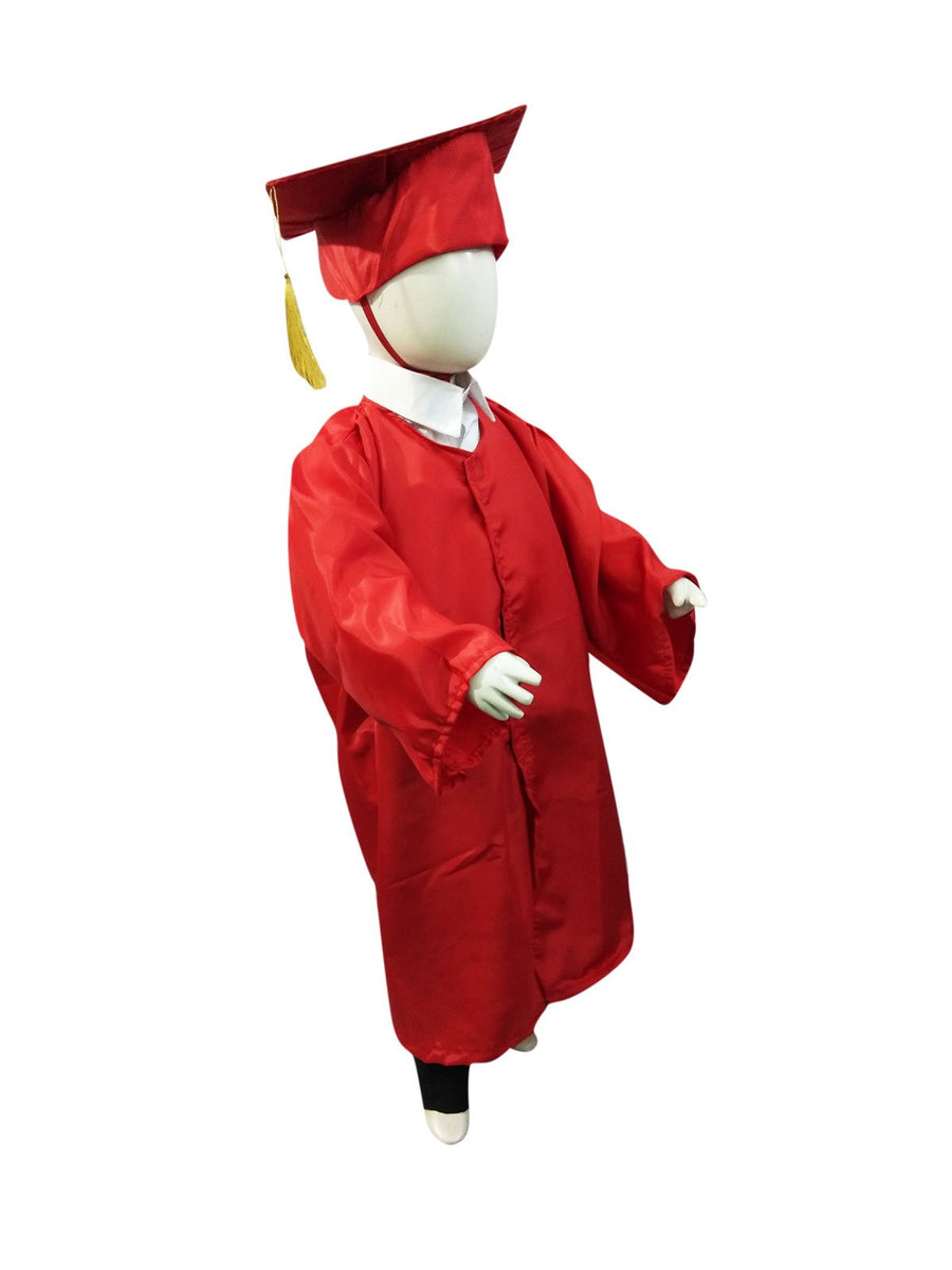 Red Graduate Scholar Graduation Day Gown Kids & Adults Fancy Dress Costume