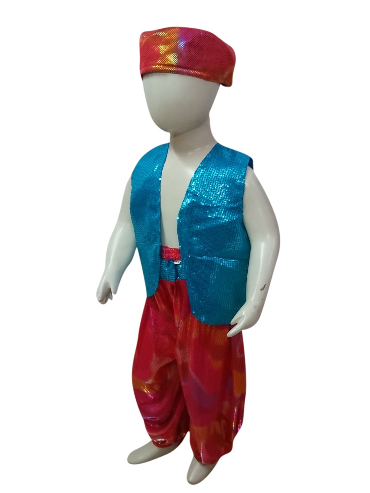Western Dance Fancy Dress In WhiteRoyal Blue Color Combination For Boy