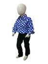 Blue Polka Dots Shirt & Black Pant | Retro Theme Costume School Fancy Dress Competition Buy & Rent