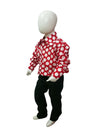 Red Polka Dots Shirt & Black Pant | Retro Theme Costume School Fancy Dress Competition Buy & Rent