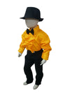 Ballroom Western Dance Yellow Shirt, Black Pant, Hat & Bow Costume School Fancy Dress Competition Buy & Rent