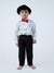Ballroom Western Dance White Frill Shirt Black Pant Hat & Bow Set Kids Fancy Dress Costume