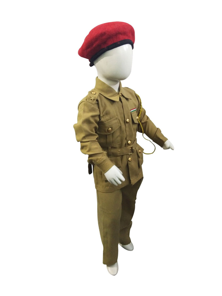 Security Guard Foreign Police Khaki Kids Fancy Dress Costume