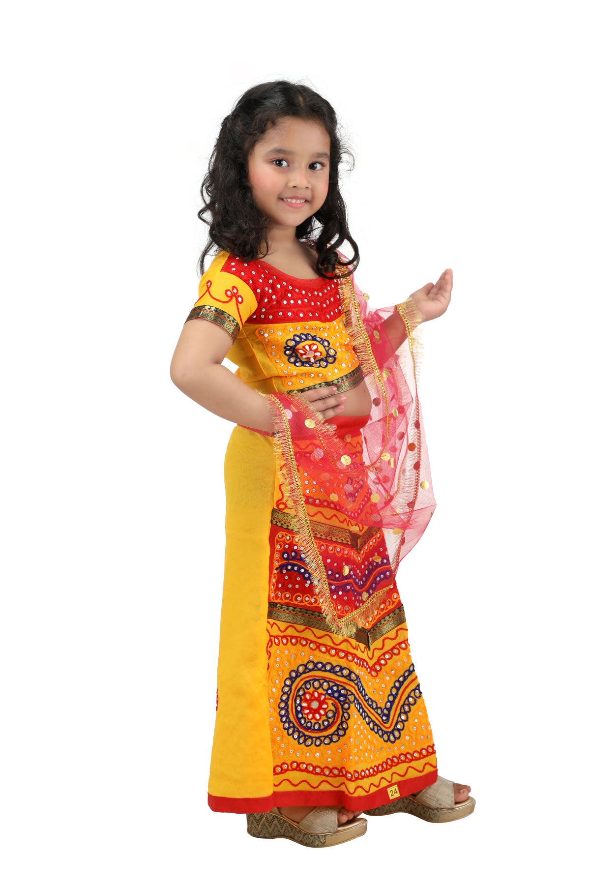 Kid's Girl Navratri Kedia with Dhoti Dress – mahezon