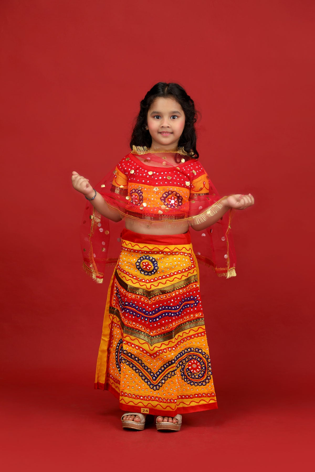 Image of Beautiful Indian Woman in Traditional Dress At Garba Dandiya Raas  Event as a Part Of Durga Navratri-EV238851-Picxy