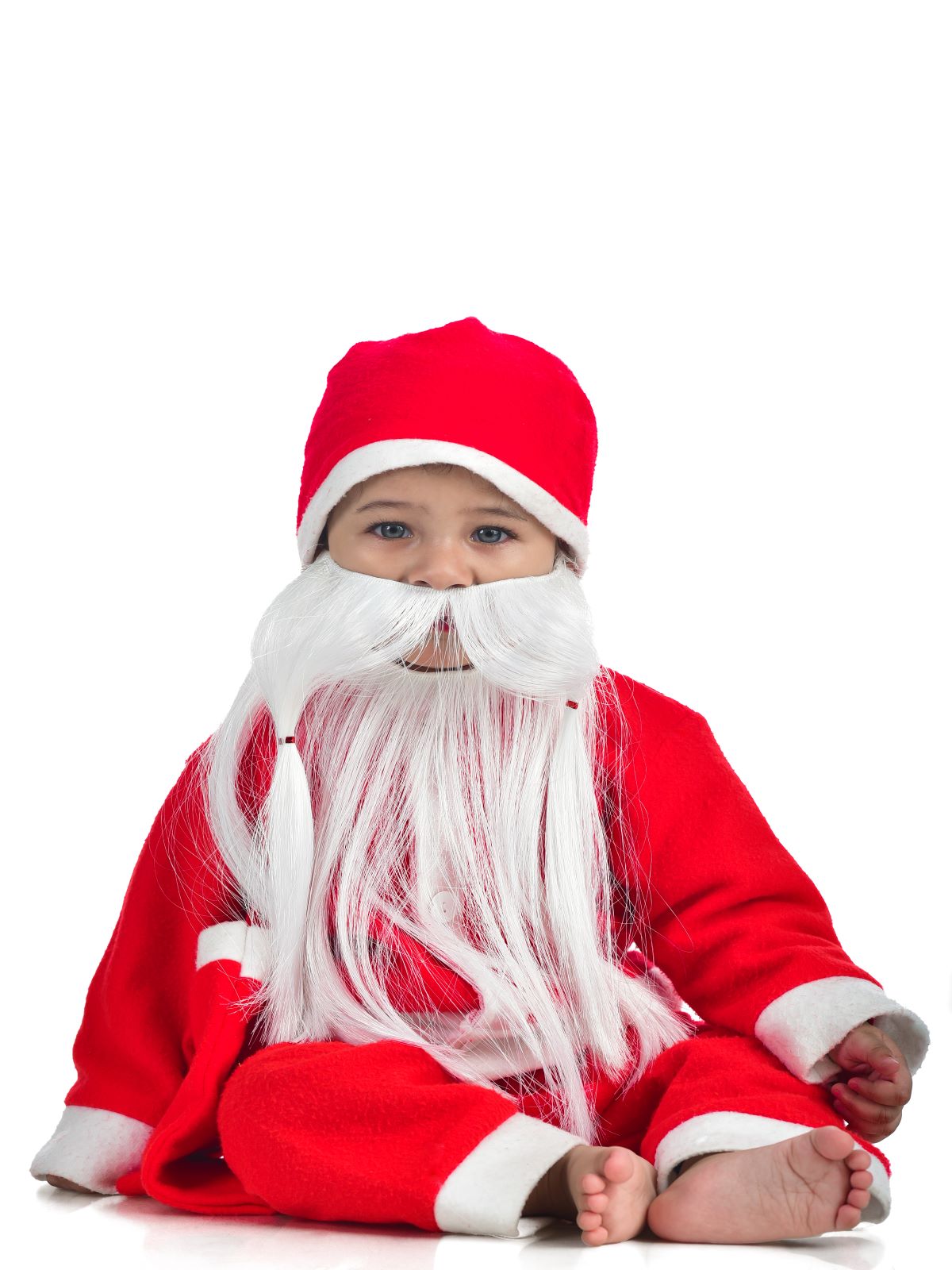 BookMyCostume Santa Claus With Beard Complete Set Christmas Kids Adults Fancy Dress Costume Premium