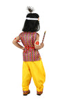 Shri Krishna Multicolor Kids Fancy Dress Costume 9 Pcs Set with Red Accessories & Wig - Premium