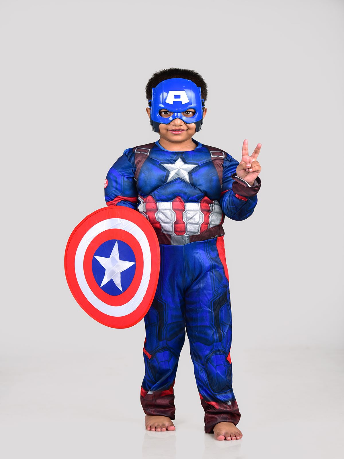 Kids' Captain America Muscle Costume - Marvel