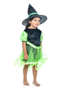 Halloween Theme Green Witch Magician Fancy Dress Costume for Girls