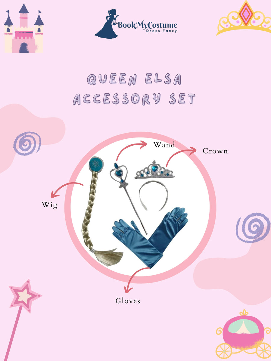 Buy Complete Accessory Set - Elsa Snow Queen Fairy tale Kids Fancy Dress Accessory