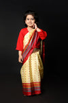 Bihu Dance Saree Assamese Indian State Kids Fancy Dress Costume for Girls