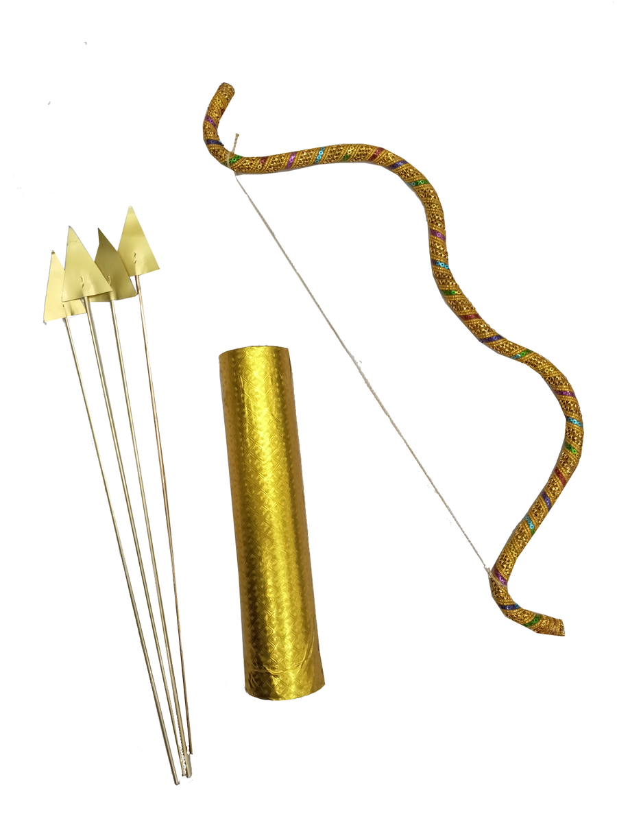 Bow and Arrow Indian Teer Kaman Ramleela Accessory for Kids and Adults Fancy Dress Costume