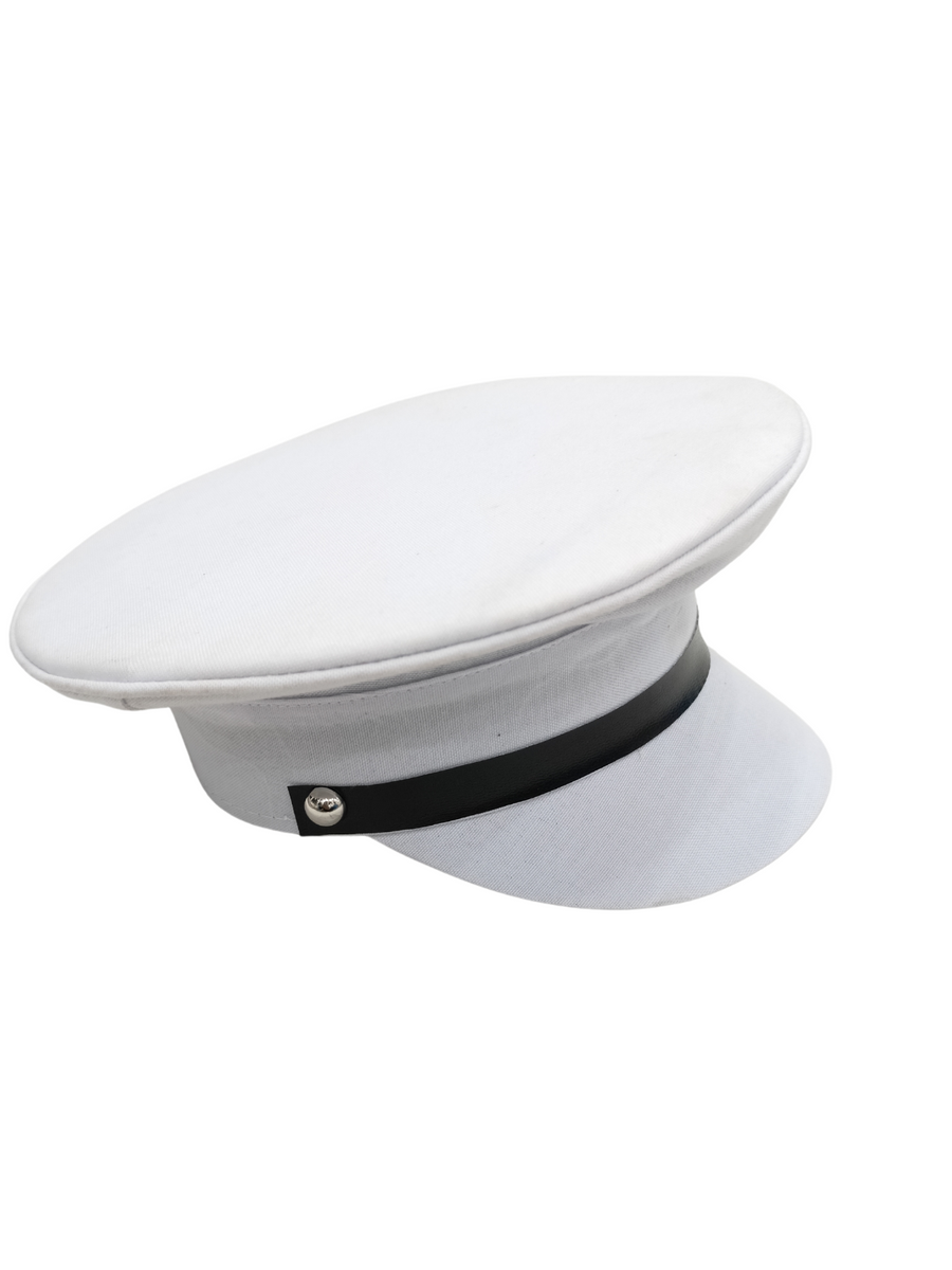 White Professional Car Driver Cap for Adults & Kids Fancy Dress Costume Accessory