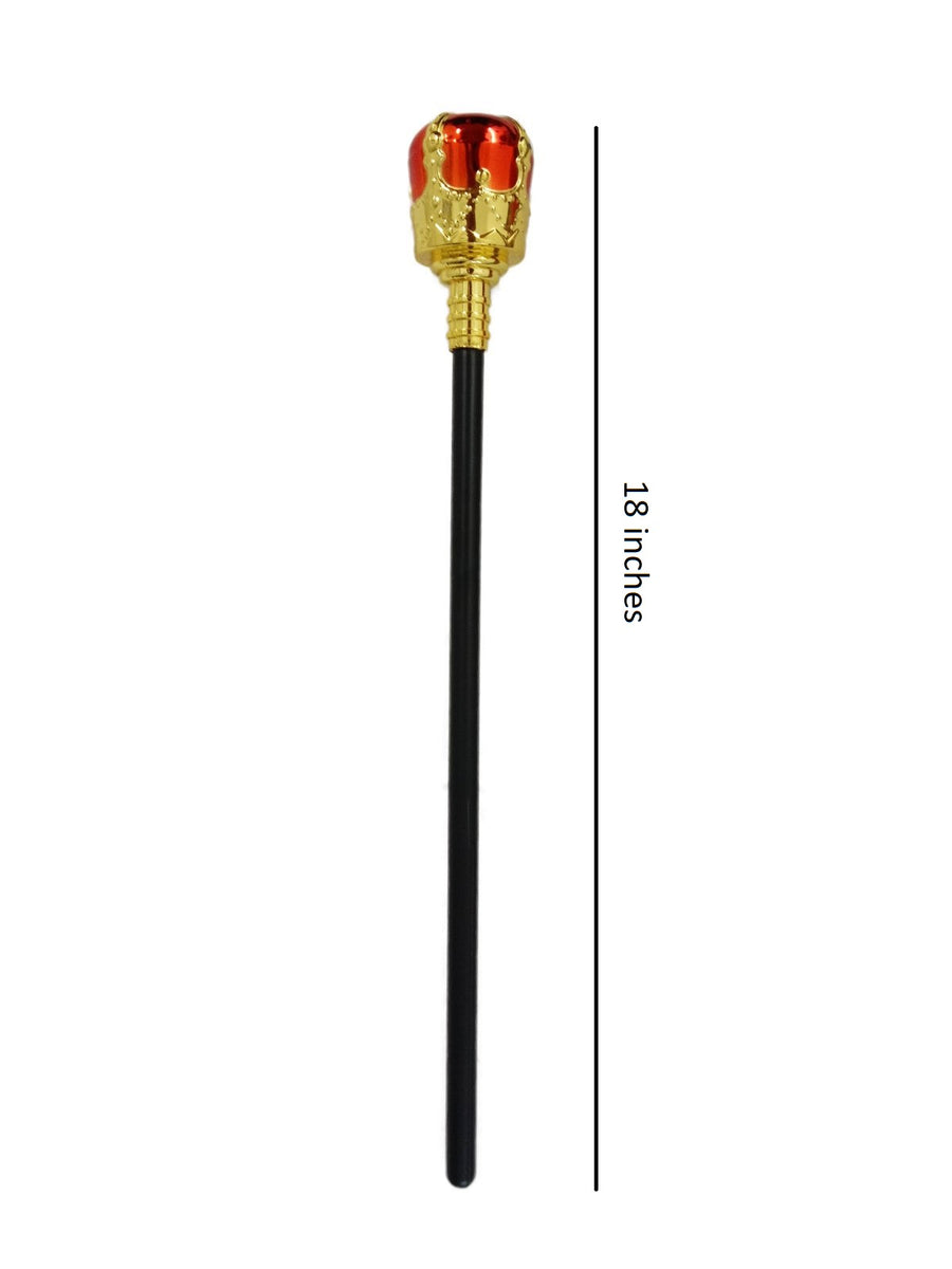 Royal Medieval King Queen Scepter Wand Fancy Dress Costume Accessories | Halloween Theme | 18 inches